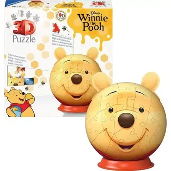 Hračka 3D Puzzle-Ball s ušima: Medvídek Pú 72 dílků