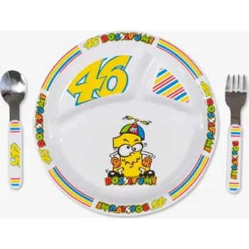 dětská jídelní sada Dětský jídelní set VR46 Valentino Rossi pro malé motorkáře bílý