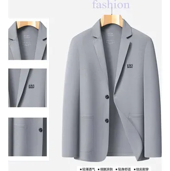 Pánské sako Best Fashion Pánské letní lehké sako pro volný čas Barva: Světle Šedá, Velikost: 3XL