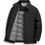 Best Fashion Pánská zimní péřová bunda pro chladné dny Barva: Tmavě Modrá, Velikost: 4XL