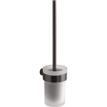 WC štětka Gedy PIRENEI WC štětka závěsná, mléčné sklo, gun metal