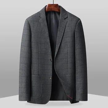 Best Fashion Pánské kárované sako pro elegantní příležitosti Barva: Šedá, Velikost: 3XL