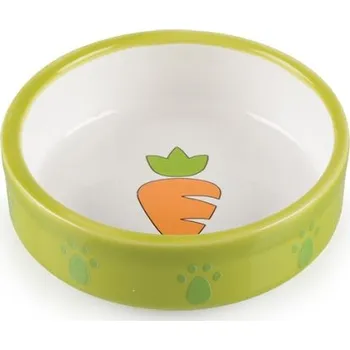 miska pro malé zvíře Keramická miska pro křečky zeleno/bílá, mrkvička