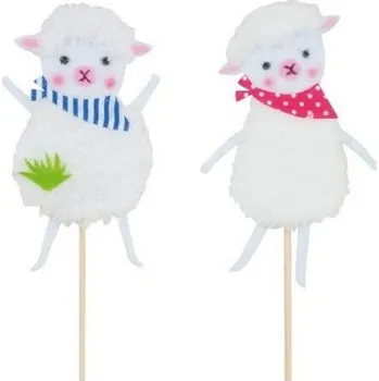 Velikonoční dekorace Zápich ovečka 10cm + špejle