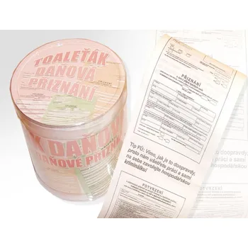 Žertovný předmět Toaletní papír – Daňové přiznání | Vtipný dvouvrstvý toaleťák s potiskem formulářů