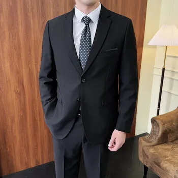 Pánský oblek Best Fashion Pánský společenský oblek pro svatby a formální události Barva: Černá, Velikost: 3XL