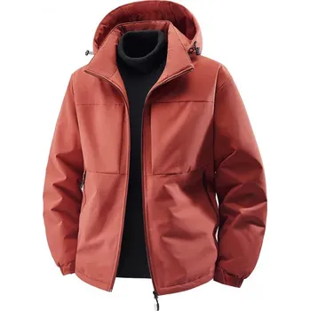 Pánský kabát Best Fashion Pánská softshellová bunda s kapucí do chladna Barva: Červená, Velikost: 2XL