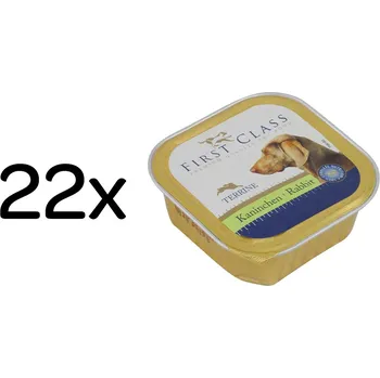 Krmivo pro psa FIRST CLASS Králičí paštika pro psy 22 x 150 g