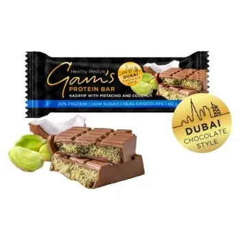 Gam's Proteín Dubai Chocolate Style Tyčinka Pistácie & Kokos 60g