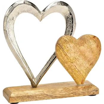Stojanová srdíčka z mangového dřeva/kov