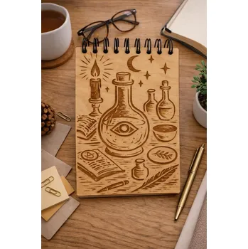 desky na sešit Dary dřeva Dřevěný deník s vlastním textem – krásný a osobní dárek Velikost: A6