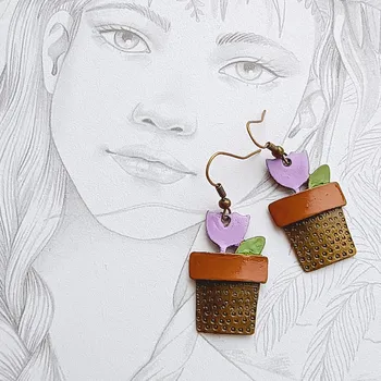 Náušnice Emada Náušnice, 1001, Veselý tulipán, 1 pár