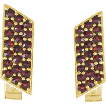 Manžetový knoflíček Stříbrné manžetové knoflíky s českým granátem, zlacené - obdélník