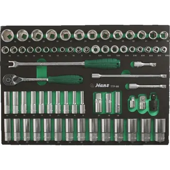 Sada nářadí Vložka na nářadí pro vozík 1/2" 8–32 mm 32 mm HANS TTF-68