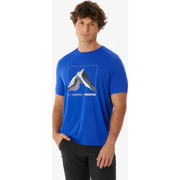 Pánské tričko QUECHUA Pánské turistické tričko s krátkým rukávem MH 500 3XL MODRÁ