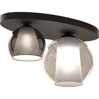 Sikrea Stropní svítidlo EMY, 1xE27 a 1xE14, š.45cm Barva skla: Transparentní, Barva montury: Černá