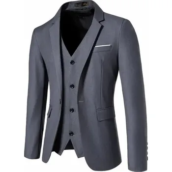 Best Fashion Pánské univerzální sako pro společenské události Barva: Šedá, Velikost: 3XL