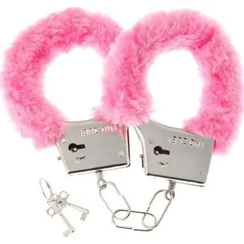 Plyšová pouta na ruce – romantický dárek k Valentýnu, růžová/červená