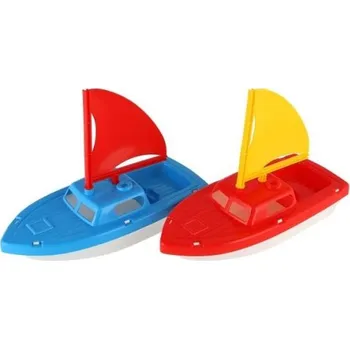 Loď/Plachetnice do vody plast 2 barvy 12x21cm