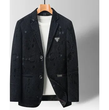 Best Fashion Pánské moderní sako pro business i volný čas Barva: Tmavě Modrá, Velikost: 4XL