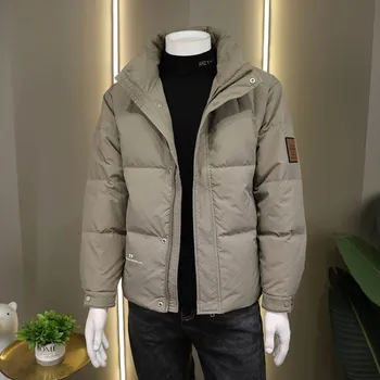 Pánský kabát Best Fashion Pánská zimní zateplená bunda se stojáčkem Barva: Khaki, Velikost: 4XL