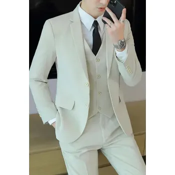 Best Fashion Pánský společenský oblek pro slavnostní události Velikost: 4XL, Barva (Varianta): Apricot -2 button