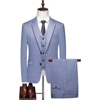 Pánský oblek Best Fashion Pánský slavnostní třídílný oblek Velikost: XXS, Barva (Varianta): Blue 1