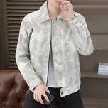 Best Fashion Pánská lehká koženková bunda pro přechodné období Barva: Bílá, Velikost: 3XL
