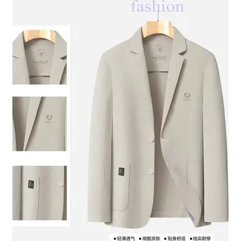 Best Fashion Pánské lehké letní sako pro business i volný čas Barva: Béžová, Velikost: 3XL