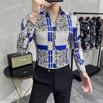 Pánská košile Best Fashion Pánská kostkovaná košile s dlouhým rukávem Barva: Modrá, Velikost: XL