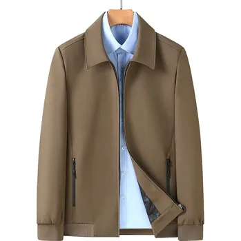 Pánská móda Best Fashion Pánská přechodová bunda se stojáčkem na zip Barva: Khaki, Velikost: M