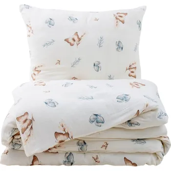 Povlečení Matex Mušelínové povlečení Motýli, 140 x 200 cm, 70 x 90 cm, mix barev