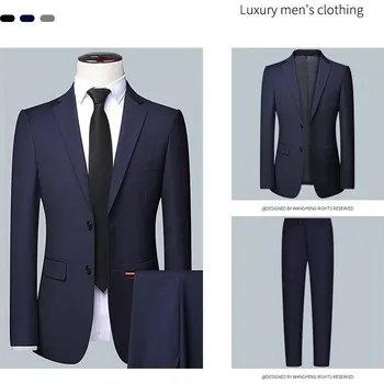 Pánský oblek Best Fashion Pánský elegantní oblek pro svatební hosty Barva: Modrá, Velikost: 5XL