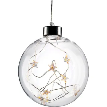 Vánoční osvětlení Solight LED vánoční koule skleněná, 10LED, 2x AA, IP20