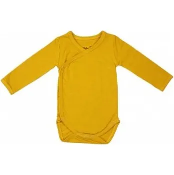 Kojenecký body Timboo body s dlouhým rukávem - Ocher, vel. 62/68