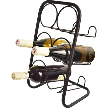 Stojan na víno STOJAN NA VÍNO KOVOVÝ ČERNÝ REGÁL NA LAHVE BAR POLICE MODERNÍ LOFT