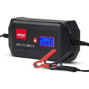 Nabíječka autobaterie Inteligentní nabíječka AMIO 12V/24V 10A (12V 50-100Ah | 24V 50Ah) (04525)