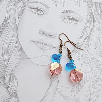 Náušnice Emada Náušnice, 1008, Modrá broskev, 1 pár