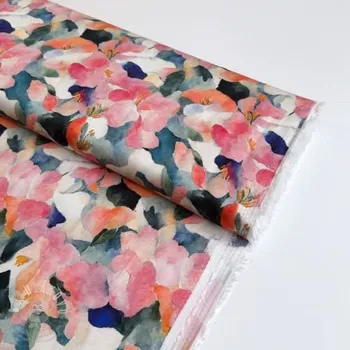 Viskóza SATIN Flowers Tora digital print