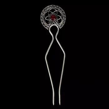 Ozdoba do vlasů Jehlice do vlasů z německého stříbra Aayush Karneol 2, Sittar.cz POSLEDNÍ KUS!