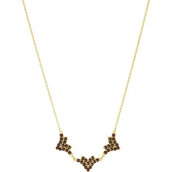 Náhrdelník Stříbrný náhrdelník s českým granátem, zlacený - špička