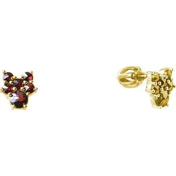 Náušnice Stříbrné náušnice s českým granátem, zlacené Zapínání: balónek