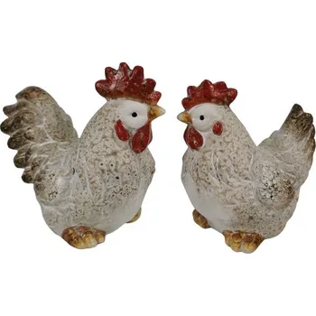 Velikonoční dekorace Sada slepice a kohouta 19,8 × 9,7 × 15,8 cm