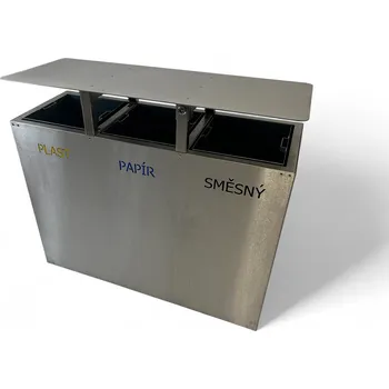 Venkovní odpadkový koš PROFIBA Nerezový TROJKOŠ
