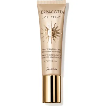 Přípravek na tvář GUERLAIN Terracotta Joli Teint Beautifying Foundation rozjasňující make-up pro přirozený vzhled SPF 20 odstín Ebony 30 ml