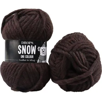 Příze Drops Snow UNI 03 tmavá hnědá