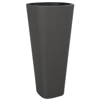 Květináč LAMELA MUZA květináč antracit 39x39x81cm