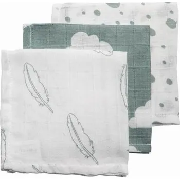 MEYCO žínky 3-balení feathers-clouds-dots stone green/white 30 x 30 cm