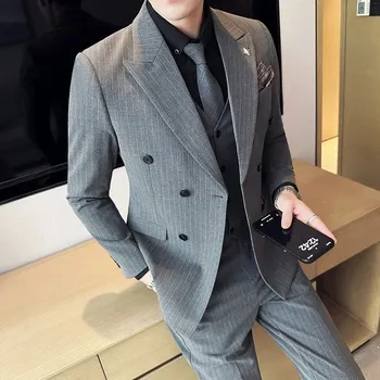 Pánský oblek Best Fashion Pánský svatební oblek pro slavnostní příležitosti Velikost: XXS, Barva (Varianta): gray Set of 3