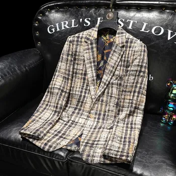 Best Fashion Pánské moderní sako pro společenské i volné chvíle Velikost: S, Barva (Varianta): Coffee yellow